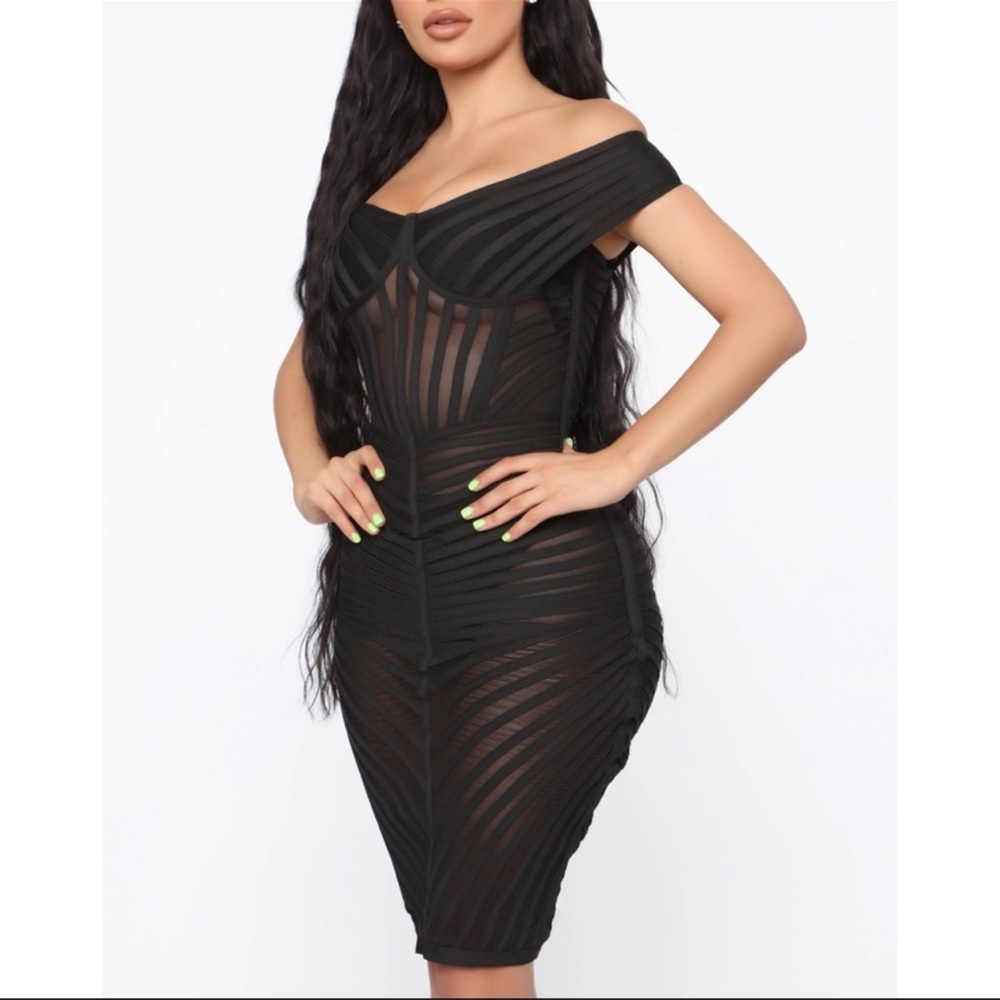 Fashion nova black bandage dress